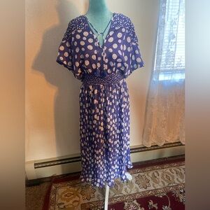 Indigo lite: vintage Blue and White Polka Dot Dress